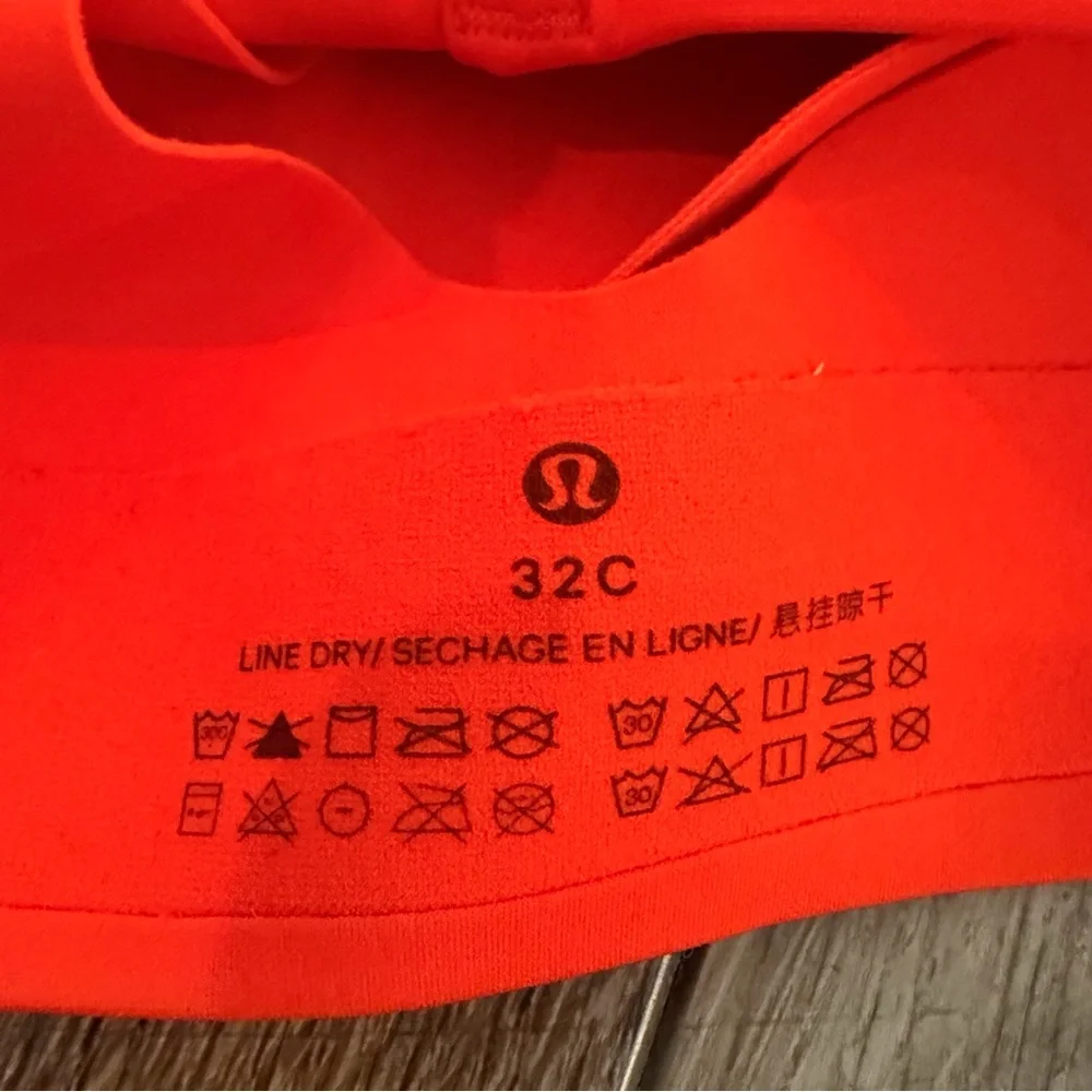 Lululemon Bright Orange Sports Bra - Picture 3 of 3